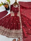 Nsr 895 Pure Fendy Silk With Embroidery Sequence Work Gown With Pant Dupatta